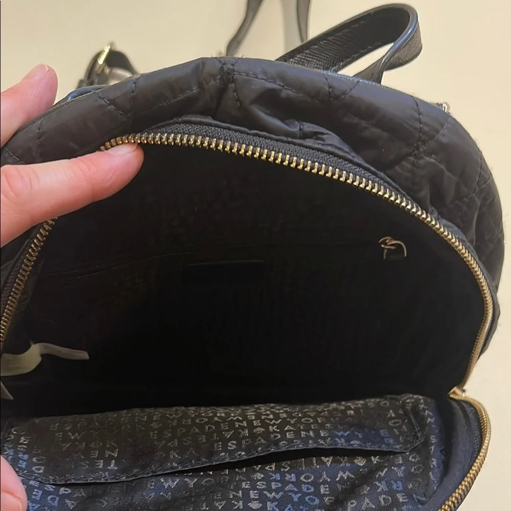 Kate Spade Black Quilted Mini Backpack